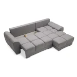 Kotna sedežna garnitura ARIELA . Kotna sedežna garnitura ARIELA je narejena iz kvalitetne tkanine blaga in zagotavlja maksimalno udobje. Sedišče garniture