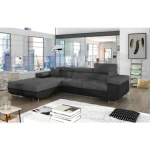 Kotna sedežna garnitura ARON 2 . Kotna garnitura ARON 2 je kotna sedežna garnitura, katera je narejena iz umetnega usnja in blaga. Garnitura se raztegne v