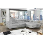 Kotna garnitura ARON 5 je kotna sedežna garnitura, katera je narejena iz umetnega usnja in blaga. Garnitura se raztegne v ležišče z mehanizmom delfin. Ima