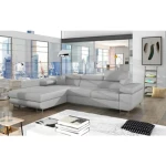 Kotna garnitura ARON 5 je kotna sedežna garnitura, katera je narejena iz umetnega usnja in blaga. Garnitura se raztegne v ležišče z mehanizmom delfin. Ima