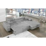 Kotna garnitura ARON 5 je kotna sedežna garnitura, katera je narejena iz umetnega usnja in blaga. Garnitura se raztegne v ležišče z mehanizmom delfin. Ima