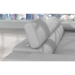 Kotna garnitura ARON 5 je kotna sedežna garnitura, katera je narejena iz umetnega usnja in blaga. Garnitura se raztegne v ležišče z mehanizmom delfin. Ima