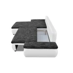 Kotna sedežna garnitura CARA . Kotna sedežna garnitura CARA je moderna in kvalitetno izdelana. Oblazinjena je z blagom v kombinaciji umetnega usnja. Je