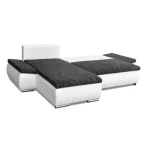 Kotna sedežna garnitura CARA . Kotna sedežna garnitura CARA je moderna in kvalitetno izdelana. Oblazinjena je z blagom v kombinaciji umetnega usnja. Je