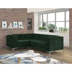 Kotna sedežna garnitura DALAS . Kotna sedežna garnitura DALAS je elegantnega videza kateri bo polepšal vsak prostor. Vzmetena je z valovitimi vzmetmi.