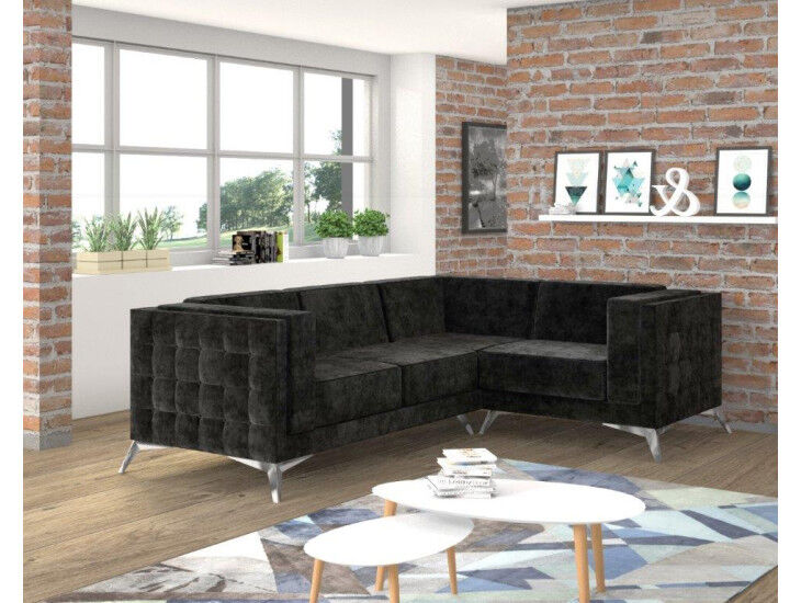 Kotna sedežna garnitura DALAS je elegantnega videza kateri bo polepšal vsak prostor. Vzmetena je z valovitimi vzmetmi. Narejena je iz visoko elastične