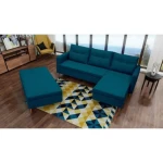 Kotna sedežna garnitura DANA . Kotna sedežna garnitura DANA je sedežna s stilom skandinavskega sloga. Dobavljiva v več barvah. Zraven sedežne prejmete