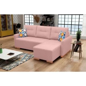 Kotna sedežna garnitura DAŠA . Kotna sedežna garnitura DAŠA je sedežna s stilom skandinavskega sloga. Dobavljiva v različnih barvah tkanine. Garnitura