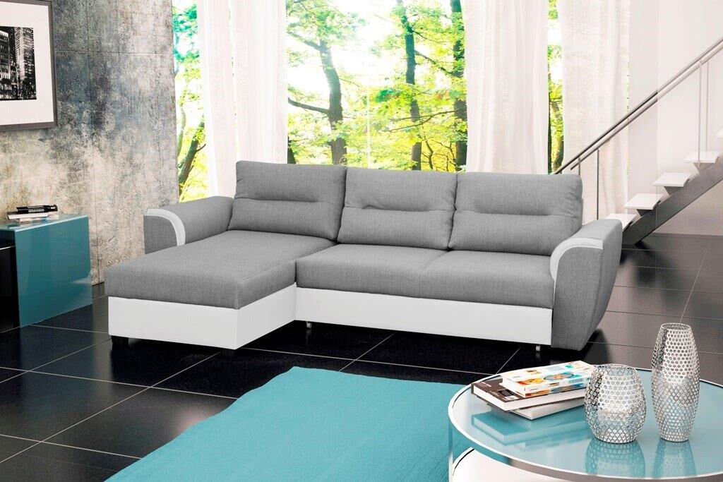 Kotna sedežna garnitura ENEJ Kotna sedežna garnitura ENEJ je zelo praktična in funkcionalna. Narejena je v kombinaciji kvalitetnega umetnega usnja in blaga. Garnitura ima levi ali desni