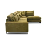 Kotna sedežna garnitura FANTAZIJA 2 . Kotna sedežna garnitura FANTAZIJA 2 je udobna ter modernega videza. Sedežna je vzmetena z valovitimi vzmetmi. Zraven