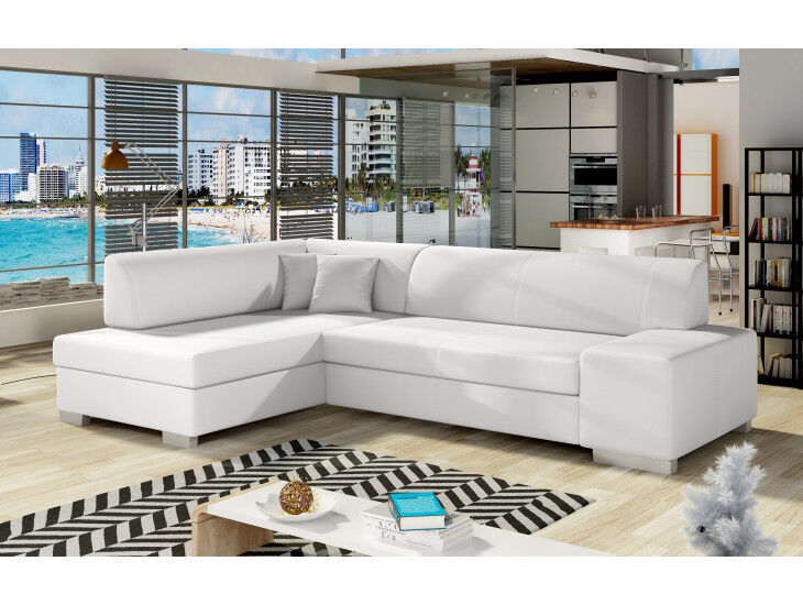 Kotna sedežna garnitura FANY 4 je kotna sedežna garnitura, katera je narejena iz kvalitetnega umetnega usnja. Garnitura se raztegne v ležišče z delfin