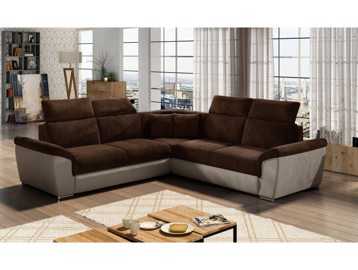 Kotna sedežna garnitura FERDO 2 je kotna sedežna garnitura, katera je narejena iz kvalitetnega blaga. Garnitura se raztegne v ležišče z delfin mehanizmom.