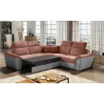 Kotna sedežna garnitura FERDO 2 je kotna sedežna garnitura, katera je narejena iz kvalitetnega blaga. Garnitura se raztegne v ležišče z delfin mehanizmom.