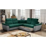 Kotna sedežna garnitura FERDO 2 je kotna sedežna garnitura, katera je narejena iz kvalitetnega blaga. Garnitura se raztegne v ležišče z delfin mehanizmom.