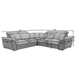 Kotna sedežna garnitura FERDO 5 . Kotna sedežna garnitura FERDO 5 je kotna sedežna garnitura, katera je narejena iz kvalitnetnega blaga. Garnitura se