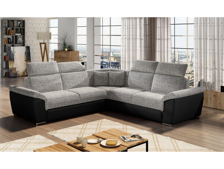 Kotna sedežna garnitura FERDO je kotna sedežna garnitura, katera je narejena iz umetnega usnja in blaga. Garnitura se raztegne v ležišče z delfin