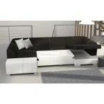 Kotna sedežna garnitura HANNA 3 . Kotna sedežna garnitura HANNA 3 je odlična garnitura po odlični ceni. Narejena v kombinaciji umetnega usnja in blaga.