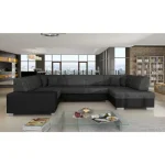 Kotna sedežna garnitura HANNA . Kotna sedežna garnitura HANNA je odlična garnitura po odlični ceni. Narejena v kombinaciji umetnega usnja in blaga.