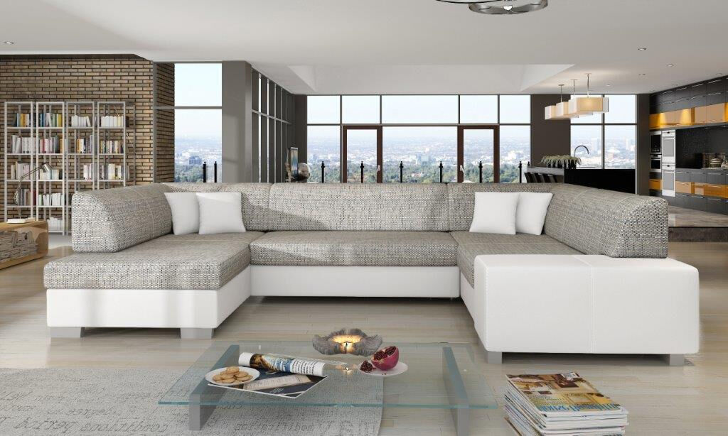 Kotna sedežna garnitura HANNA je odlična garnitura po odlični ceni. Narejena v kombinaciji umetnega usnja in blaga. Sedežna je vzmetena z valovitmi