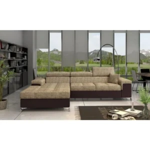 Kotna sedežna garnitura HELENA . Kotna sedežna garnitura HELENA vas bo prepričala s svojimi modernimi linijami. Garnitura je vzmetena z valovitimi vzmetmi