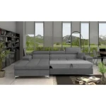 Kotna sedežna garnitura HELENA 4 . Kotna garnitura HELENA 3 je narejena iz kvalitetnega blaga. Garnitura je vzmetena in se lahko raztegne v ležišče.