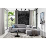 Kotna sedežna garnitura HELENA siva . Kotna garnitura HELENA siva vas bo prepričala s svojimi modernimi linijami. Garnitura je vzmetena z valovitimi vzmetmi