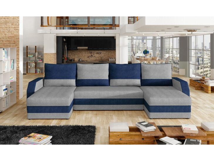 Kotna sedežna garnitura JULIJA 2 je dobavljiva po odlični ceni. Narejena je iz blaga. Garnitura se raztegne v posteljo katera vsebuje predal. Sedežni