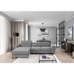 Kotna sedežna garnitura KLARA . Kotna sedežna garnitura KLARA je dobavljiva v kvalitetnem blagu večih možnih barv. Sedežni je potrebno določiti levi ali