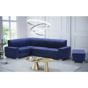 Kotna sedežna garnitura LEON 3 . Kotna sedežna garnitura LEON 3, je kotna sedežna garnitura v kompletu s taburejem. Katerega prejmete zraven. Sedežna je