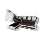 Kotna sedežna garnitura LOLA 3 . Kotna sedežna garnitura LOLA 3 je kvalitetna sedežna garnitura. Narejena je v kombinaciji umetnega usnja ter blaga.