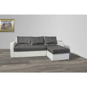 Kotna sedežna garnitura LUXUS . Kotna sedežna garnitura LUXUS je odlična garnitura po odlični ceni. Narejena v kombinaciji umetnega usnja in blaga. Zraven