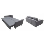 Kotna sedežna garnitura MARA - roza - desni kot . Kotna sedežna garnitura MARA je primerna za vsako dnevno sobo. Sedežna se raztegne v ležišče, ter