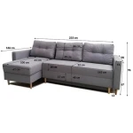 Kotna sedežna garnitura MARA - roza - desni kot . Kotna sedežna garnitura MARA je primerna za vsako dnevno sobo. Sedežna se raztegne v ležišče, ter