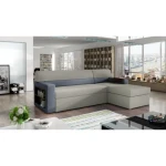 Kotna sedežna garnitura MILENA . Kotna sedežna garnitura MILENA je dobavljiva v kvalitetnem blagu večih možnih barv. Sedežni je potrebno določiti levi