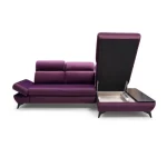 Kotna sedežna garnitura MIŠA . Zagotovite si udobje z moderno sedežno garnituro MIŠA. Oblazinjena je z blagom v vijolični barvi. Sedežna garnitura je