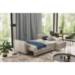 Kotna sedežna garnitura OXY 2 je elegantna, lepa in udobna garnitura v modernem stilu, z okrasnimi prešitimi šivi. Sedežna je vzmetena z valovitimi