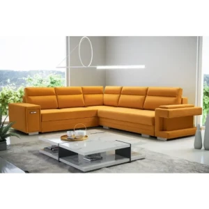 Kotna sedežna garnitura PERCIVAL 2 . Kotna sedežna garnitura PERCIVAL 2 je moderna in funkcionalna. Raztegne se v ležišče ter vsebuje veliko prostora za