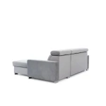 Kotna sedežna garnitura RESIA 2 . Kotna sedežna garnitura RESIA je funkcionalna in udobna. Ima nastavljive vzglavnike ter zaboj za shranjevanje posteljnine.