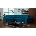 Kotna sedežna garnitura SAGU, modernega dizajna ter praktična za uporabo, saj ima ogromno prostora za shranjevanje. Sedežna garnitura je vzmetena z