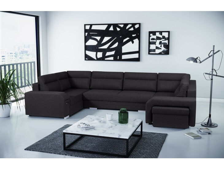 Kotna sedežna garnitura SAGU1 je praktična za uporabo, saj vsebuje pri enem rokonaslonu predal pri drugem pa zaboj za shranjevanje stvari. Prav tako vsebuje