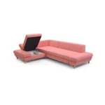 Kotna sedežna garnitura STANE 2 . Zagotovite si udobje z moderno sedežno garnituro STANE 2. Oblazinjena je z blagom v roza barvi. Sedežna garnitura je