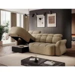 Kotna sedežna garnitura TANJA . Kotna sedežna garnitura TANJA je modernega dizajna. S svojim elegantnim videzom se bo podala v vsak prostor. Sedežna je