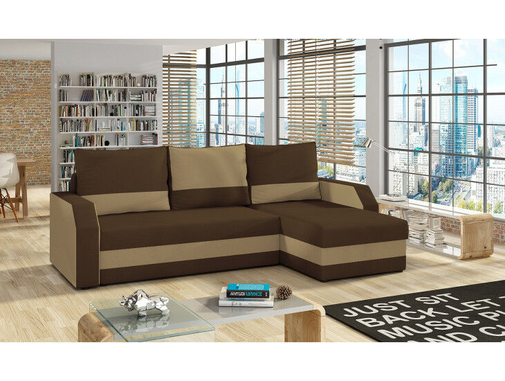 Kotna sedežna garnitura TANTALUS 1 je modernega dizajna. Izdelana iz kakovostne tkanine. Sedežna je praktična za uporabo saj se raztegne v ležišče, ter