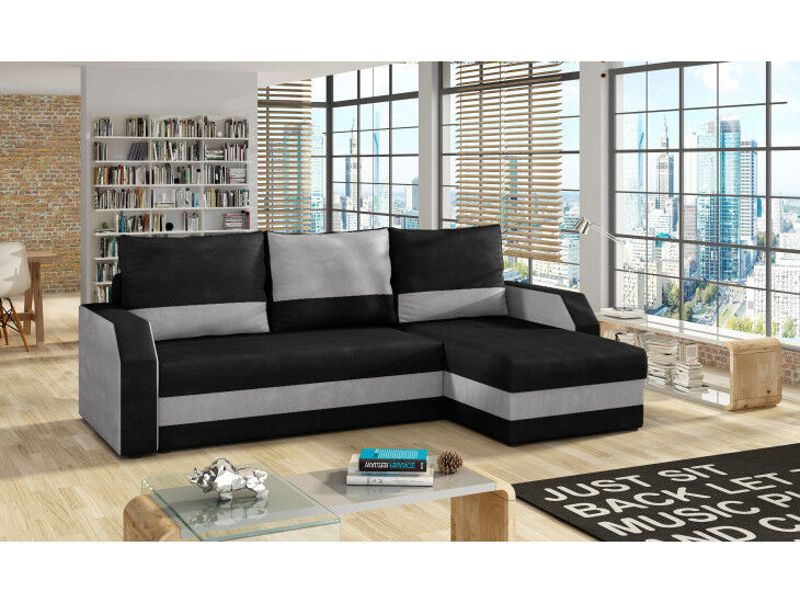 Kotna sedežna garnitura TANTALUS 2 je modernega dizajna. Izdelana iz kakovostne tkanine. Sedežna je praktična za uporabo saj se raztegne v ležišče, ter