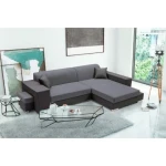 Kotna sedežna garnitura TIBOR . Kotna sedežna garnitura TIBOR je zelo praktična in funkcionalna. Narejena je v kvalitetnem umetnem usnju in blagu. Garnitura