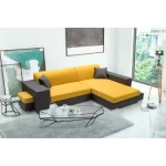 Kotna sedežna garnitura TIBOR . Kotna sedežna garnitura TIBOR je zelo praktična in funkcionalna. Narejena je v kvalitetnem umetnem usnju in blagu. Garnitura