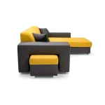 Kotna sedežna garnitura TIBOR . Kotna sedežna garnitura TIBOR je zelo praktična in funkcionalna. Narejena je v kvalitetnem umetnem usnju in blagu. Garnitura