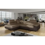 Kotna sedežna garnitura TOM . Kotna garnitura TOM je kotna sedežna garnitura, katera je narejena iz umetnega usnja in blaga. Garnitura se raztegne v