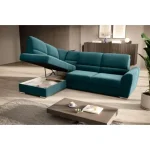 Kotna sedežna garnitura VALLY . Kotna sedežna garnitura VALLY je sodobnega dizajna. Sedežna je praktična za uporabo, saj ima nastavljiv sredinski naslon za