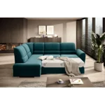 Kotna sedežna garnitura VALLY . Kotna sedežna garnitura VALLY je sodobnega dizajna. Sedežna je praktična za uporabo, saj ima nastavljiv sredinski naslon za